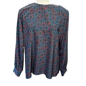 Pendleton Sophisticates Vintage Lady Blouse Size 14 Geometric Print
